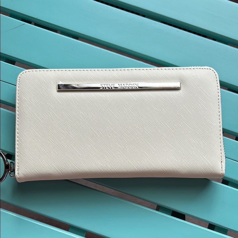 Steve Madden zip-web Pear Sorbet Zip Around Wallet